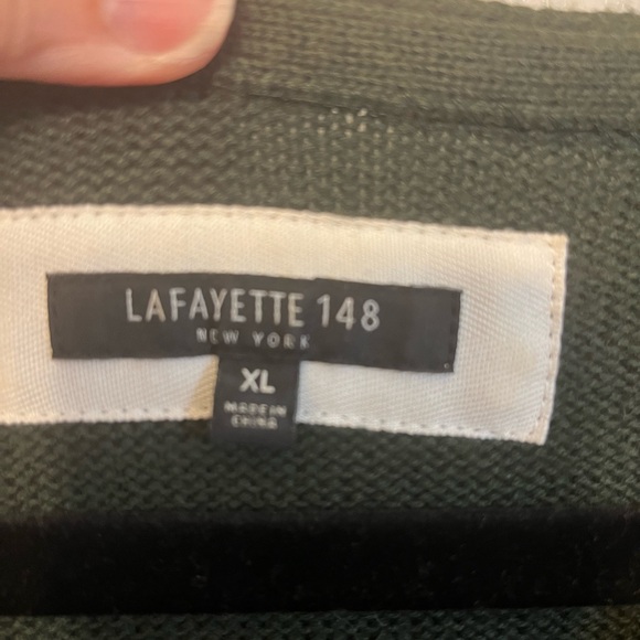 Lafayette 148 size XL cotton/cashmere blend sweater vest with faux fur pockets. - Picture 2 of 7